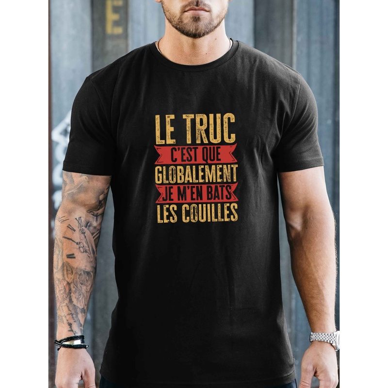 

T-Shirt Homme avec Slogan Amusant & de Blague Humoristique - Manches Courtes Décontractées, Polyester Respirant, Haut d'Été