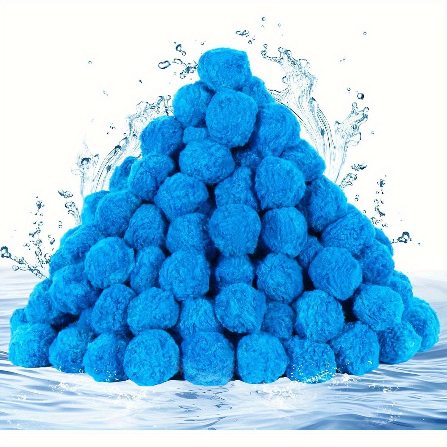 E-shop Wiederverwendbare, hocheffiziente blaue Poolfilterbälle, ideal für Schwimmbäder. Erzeugen einen lebendigen Farbverlauf in blau im Wasser und