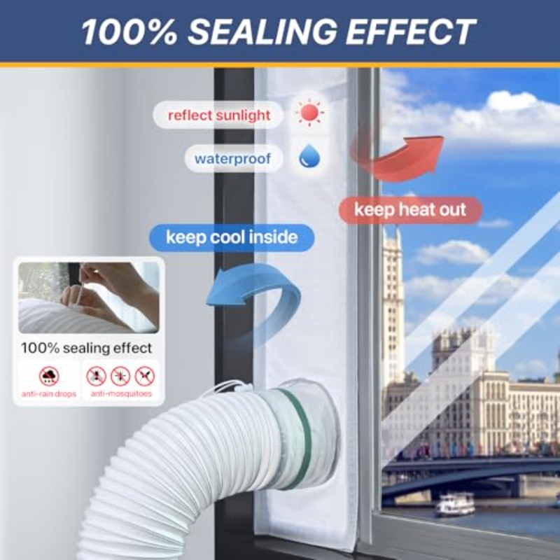 portable for ac window vent kit 100 sealing portable air conditioner window kit seal kit for ac unit clothes dryer 23x162cm length adjustable no drilling