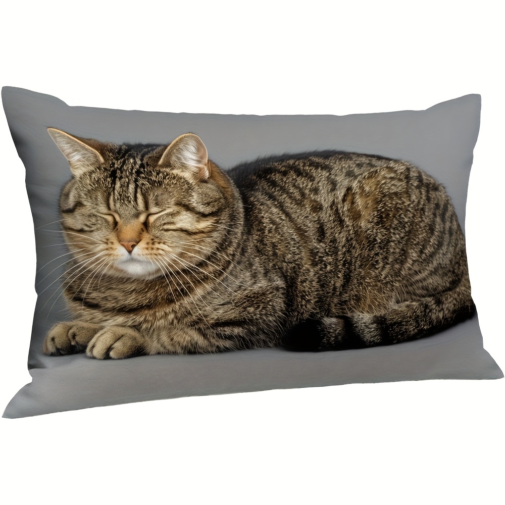 TEMU 1pc Pillowcase, Chubby Sleeping Lumbar Pillowcase, Soft And Smooth Polyester Short Plush Fabric, Single-sided Printed Pattern, 50 Cm * 30 Cm,