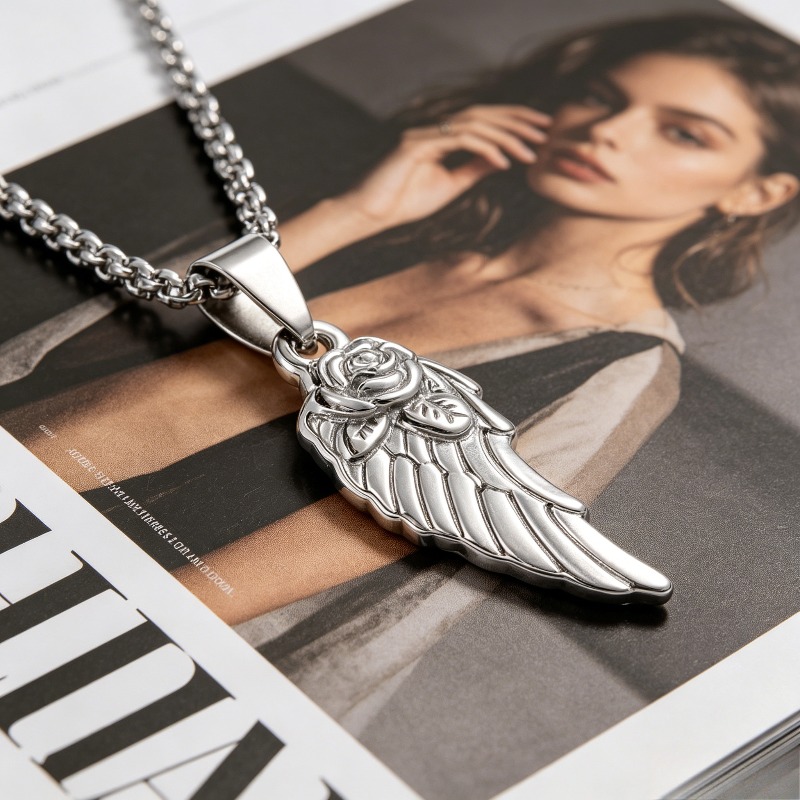 Fashionable Exquisite Wing Design Necklace, Unisex