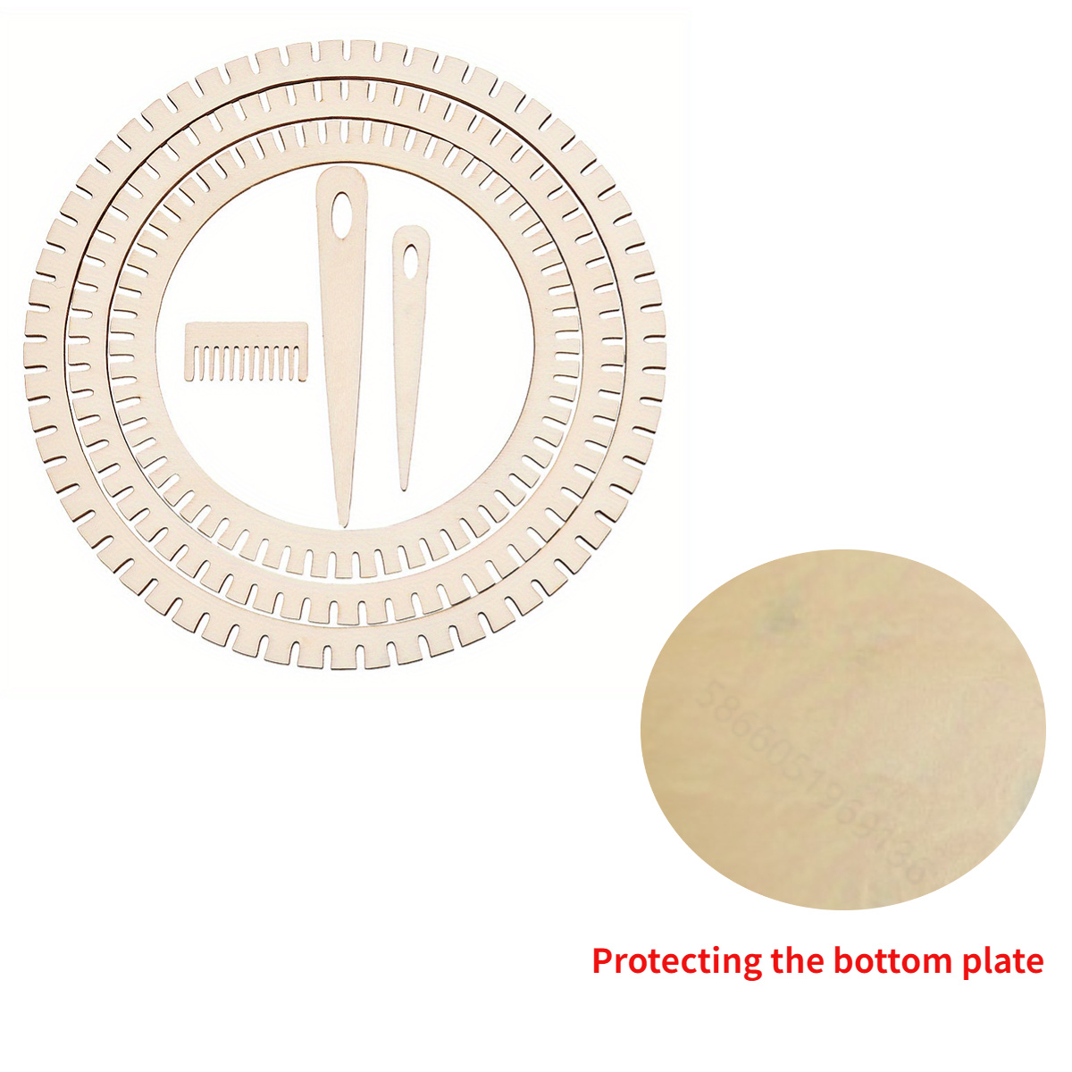 6pcs Wooden Circular Weaving Loom Kit With Weaving Comb & Teardrop Needles For Diy Crafts And Jewelry Making