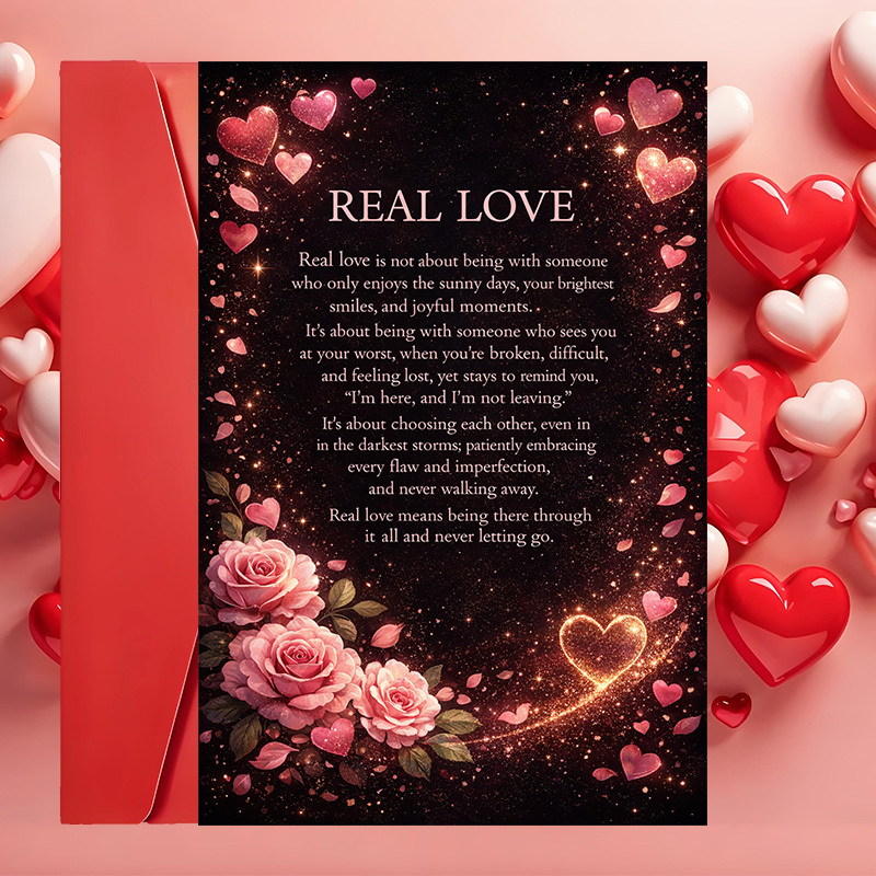 TEMU Set Of 2 (includes An Envelope And A Greeting Card) - Card Featuring A Message Ideal For Couples And Anniversaries, Conveying And Encouragement