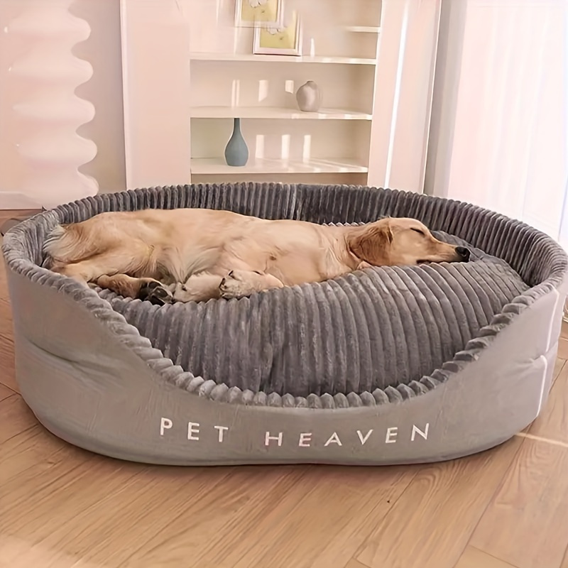 Durable& Thickened Comfort Dog Bed- All-Season for Large to Breeds, Easy Clean with Letter Print Design, Washable