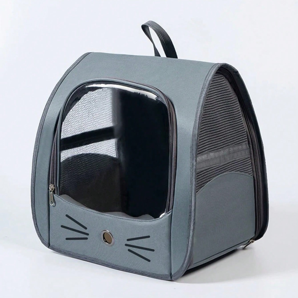 1pc Oxford Cloth Transparent Breathable Pet Backpack With Shoulder Strap, Suitable For Dogs/cats Up To 13lbs, Multipurpose For Outdoor Use, Large Capacity Portable