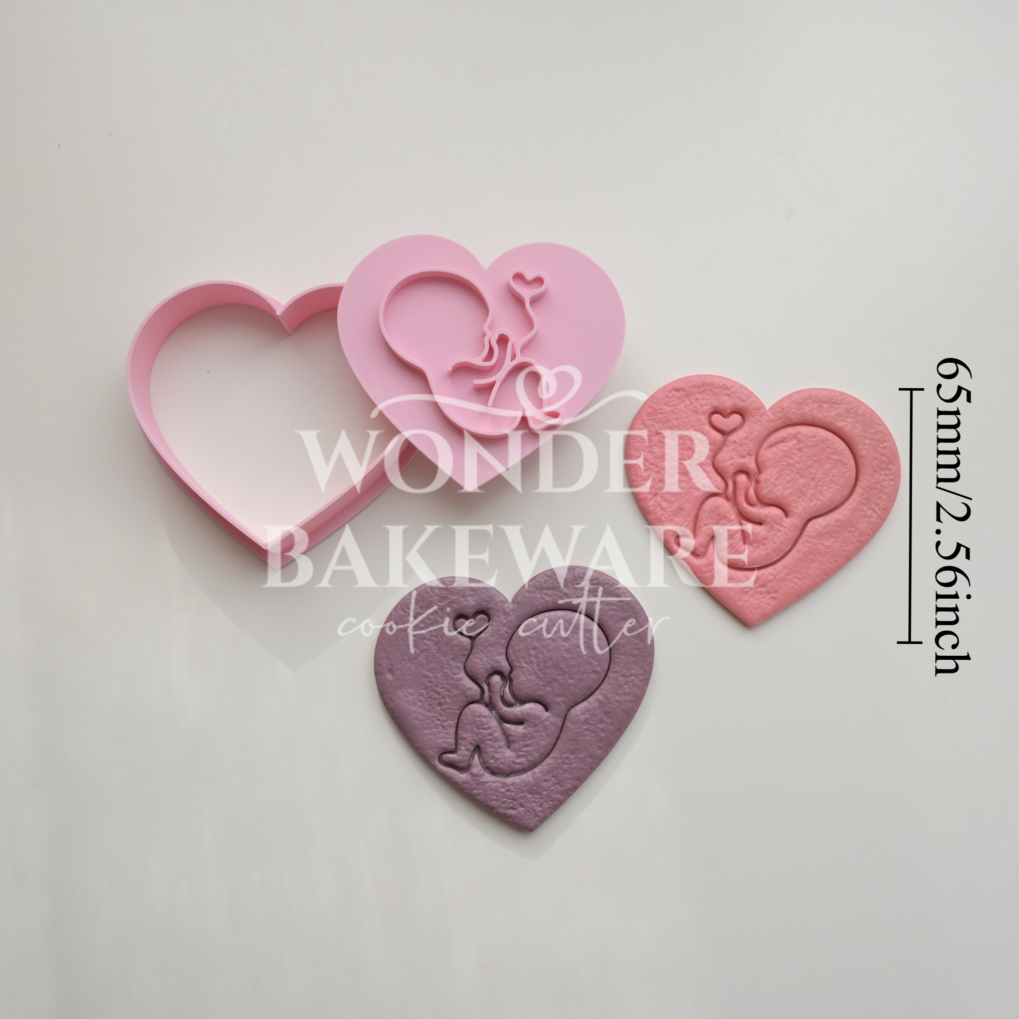 Baby Shower Cookie Cutter Stamp Embosser | Plastic Fondant Biscuit Mold, 3d Biscuit Press Cutting Die For Cake Decorating, Pregnant Gift Cake Decoration Tool