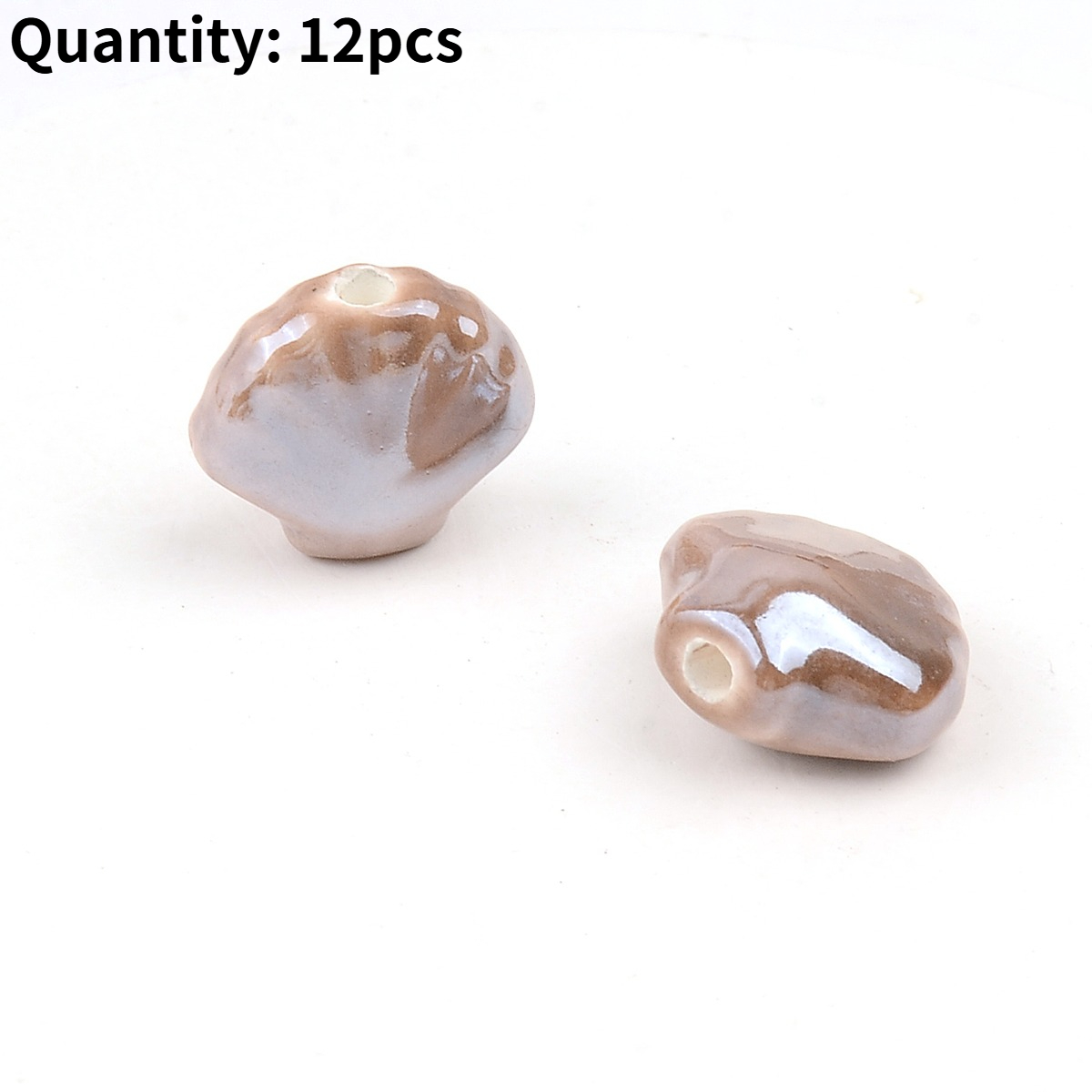 12pcs Scallop Shell Ceramic Beads for DIY Jewellery Making