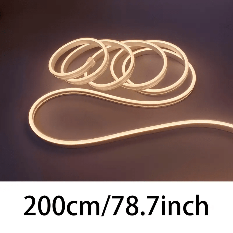 Image of Usb Warm White Led Strip Lights, 2m/78.74inch Flexible Light Strip, Cuttable, Plug And Play, , Ambient Lighting For Bedroom Living Room Kitchen Stairs Cabinet Decor