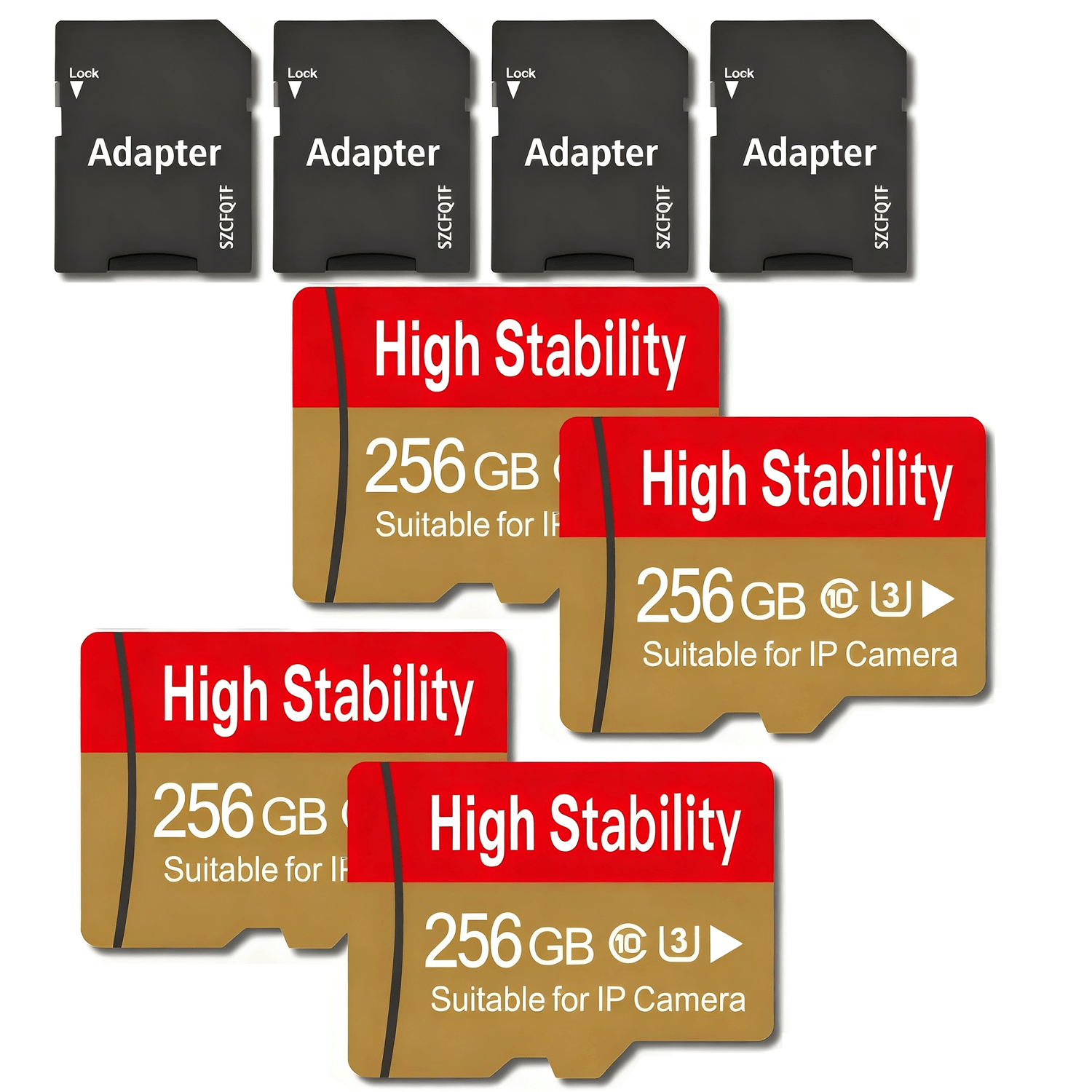Temu – TEMU 4 X 128gb/256gb Memory Cards, Sd Cards, Micro Tf Cards, High Stability, Suitable For Security Cameras, , Sports/outdoor Cameras, Dashcams,