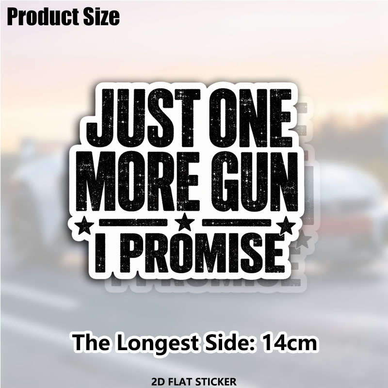 TEMU 2pcs 13.97cm 1 More Gun Sticker, Outdoor Hobby Vinyl Decal, Range Humor Sticker, Black Laptop Decal, Funny Collector Car Sticker, Gift,
