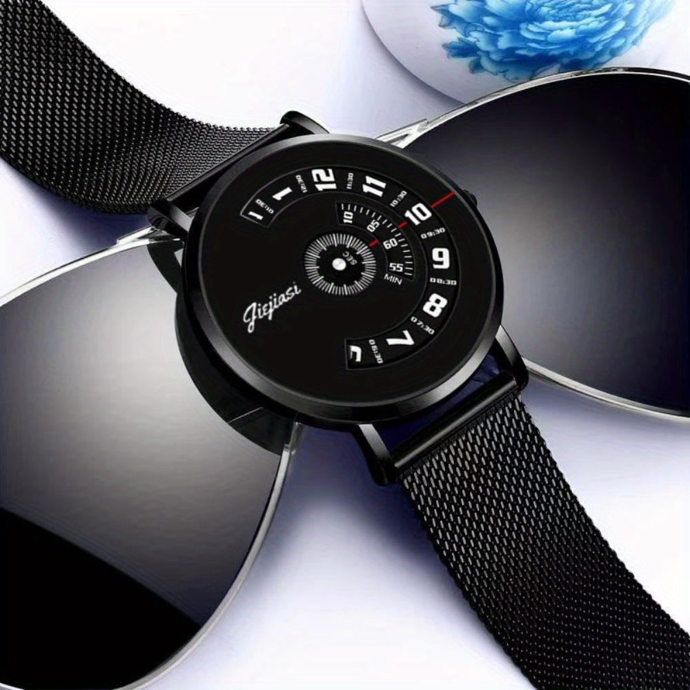 mens unique wheel design mechanical watch with date display waterproof alloy strap blue dial   self winding movement no battery needed casual wear watch wheel design watch alloy strap watch Product details 7