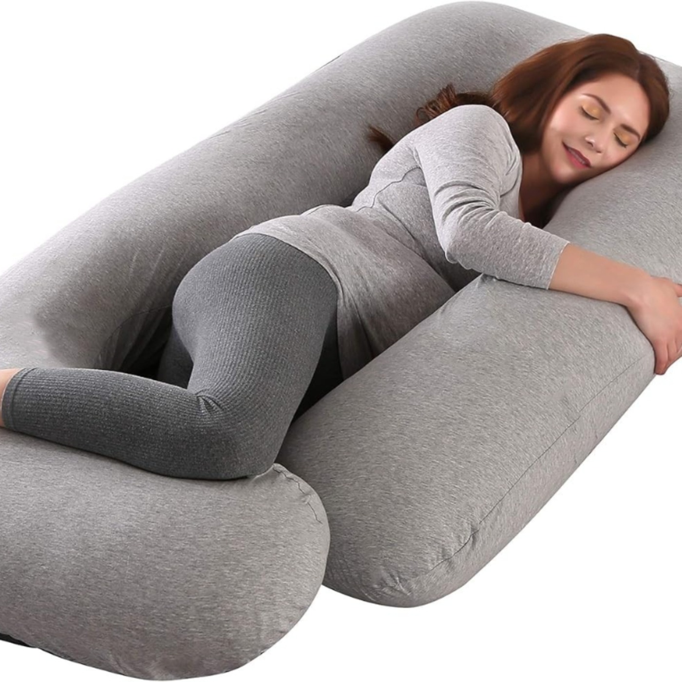 U Shaped Pregnancy Pillow, Full Body Maternity Pillow With Removable Cover, Soft Support For Back, Hips & Belly, With Removable Velvet Cover