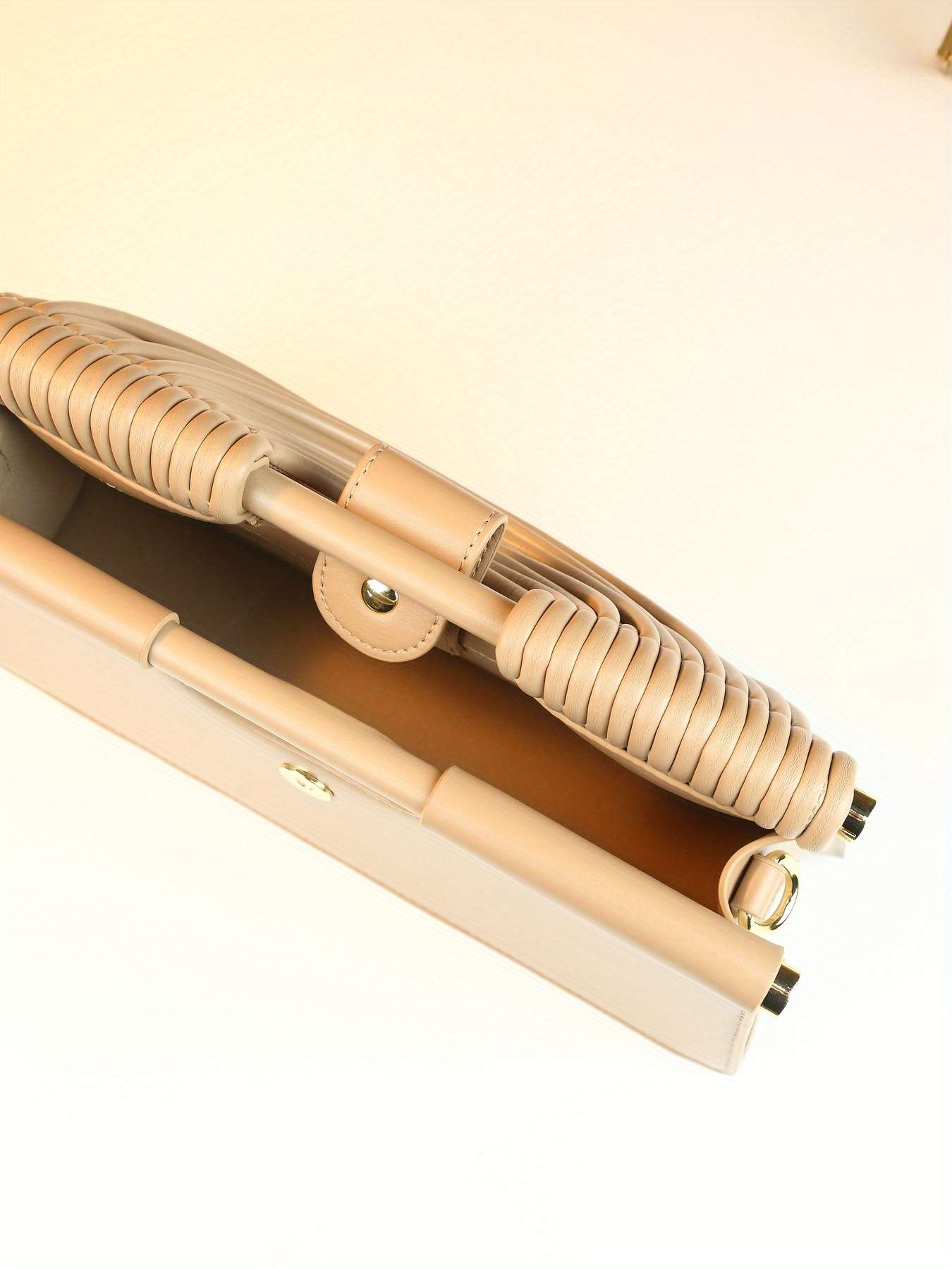 Stylish Solid Color Line Design Handheld Small Square Evening Bag for Women