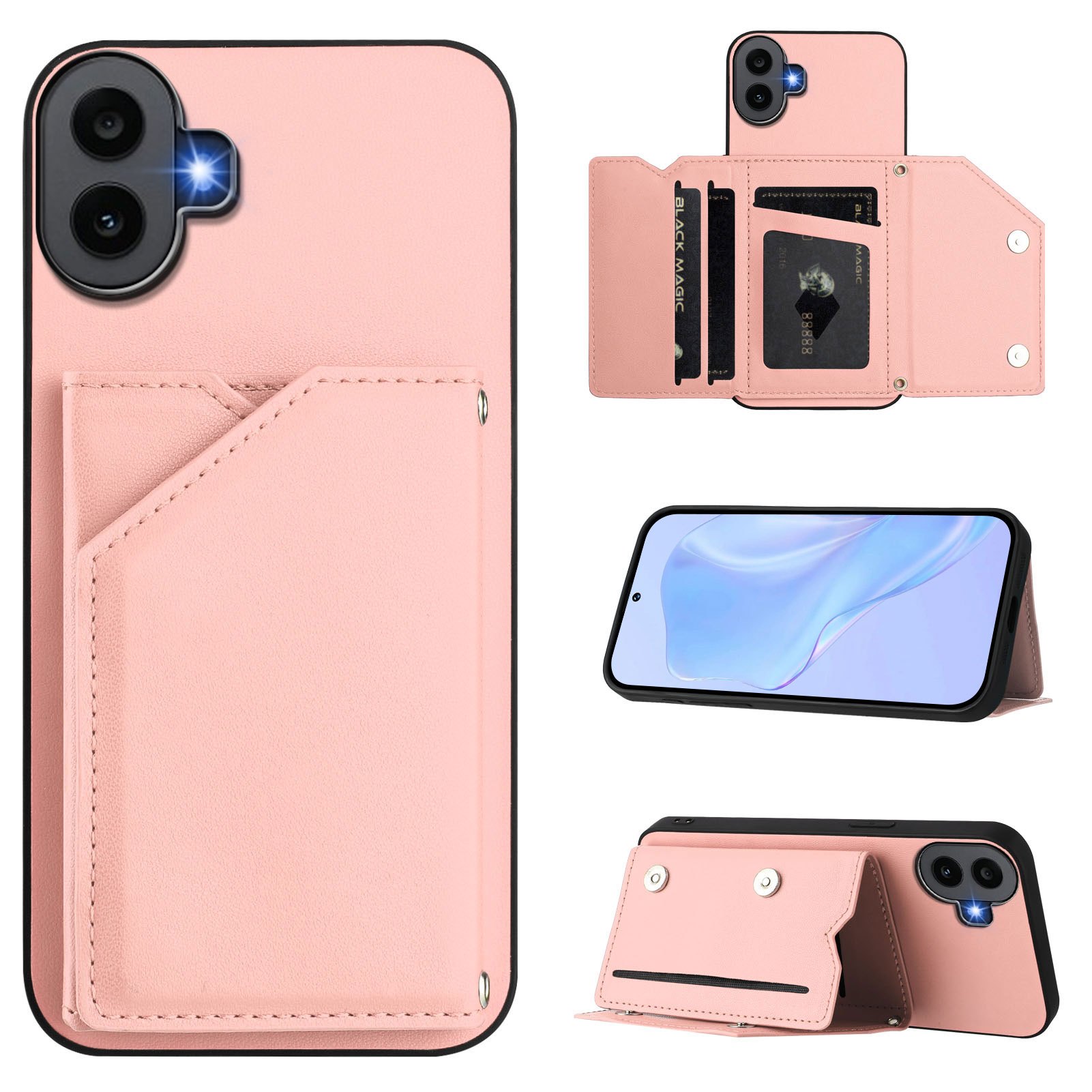 TEMU Phone Case: Wallet Card Holder Case Suitable For Nothing Cmf Phone 1, Synthetic Leather Back Card Holder Case, Magnetic Snap Design With Hidden