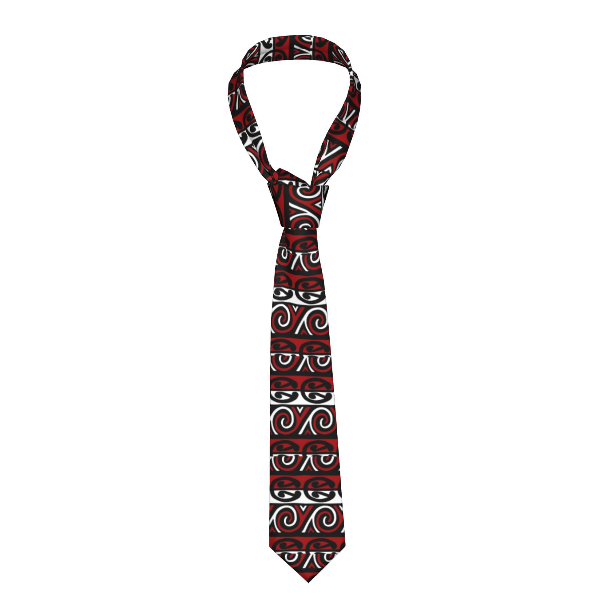 TEMU A Single Maori Kowhaiwhai Lattice Wall Tribal Tattoo Tie For Men, Made From Soft And Comfortable Woven, Weddings, Parties, And Casual Occasions