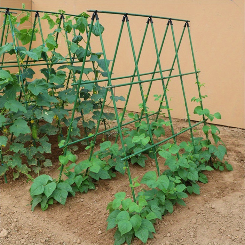 

Green Pvc Plant Climbing Trellis For Beans, & Tomatoes - Sturdy Frame, , Space-saving Garden Support For Healthy