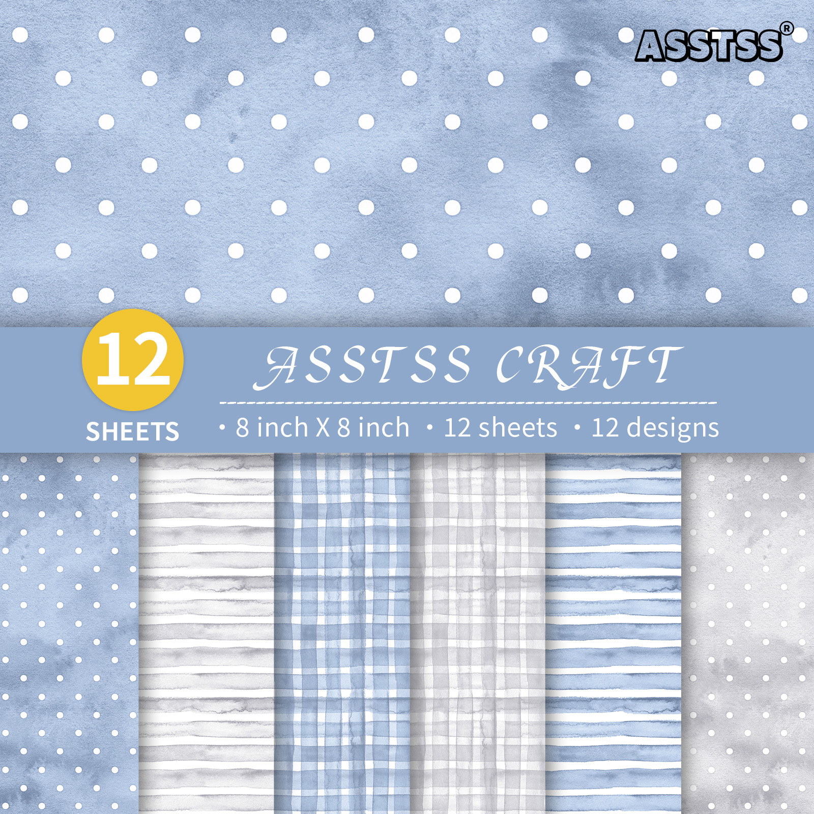 TEMU Bloc de papier épais pour scrapbooking ASSTSS de 12 feuilles, adapté au journaling, au collage et aux loisirs créatifs - Feuilles de support à