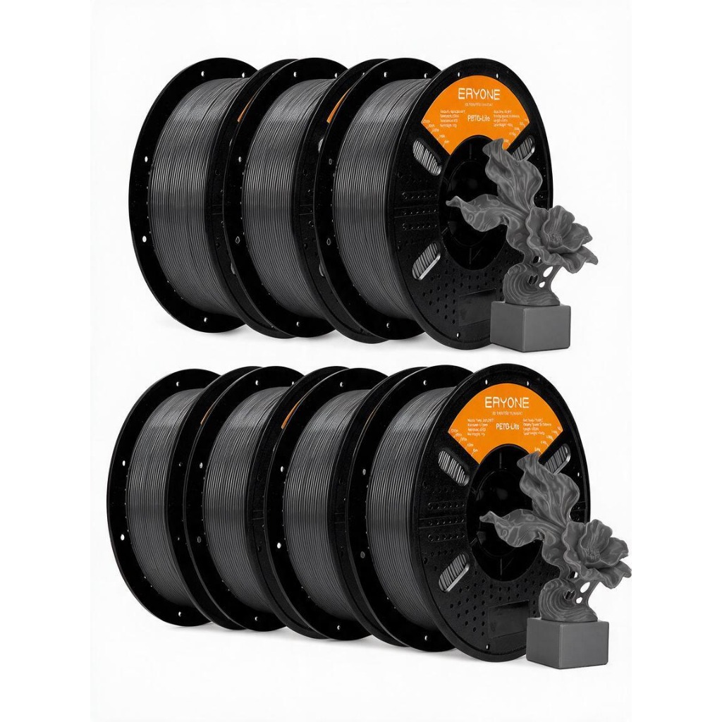 Eryone Petg Lite 3d Printer Filament 1.75mm +/-0.03mm, 7 Rolls (7kg Total), , Smooth Feeding, Strong Layer , Durable And Easy Printing Material