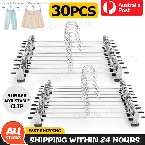 30 clothes hangers adjustable clip hangers pants skirt coat bulk clothes