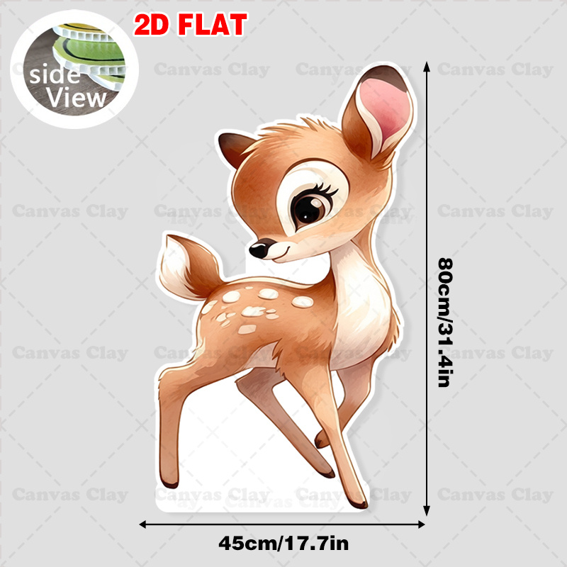 TEMU 2d Flat, 1pc Forjn 1pc Suitable For Indoor/outdoor Fawn Brown Resin Standee - Freestanding Deer Cutout For Birthday & Spring/summer Party