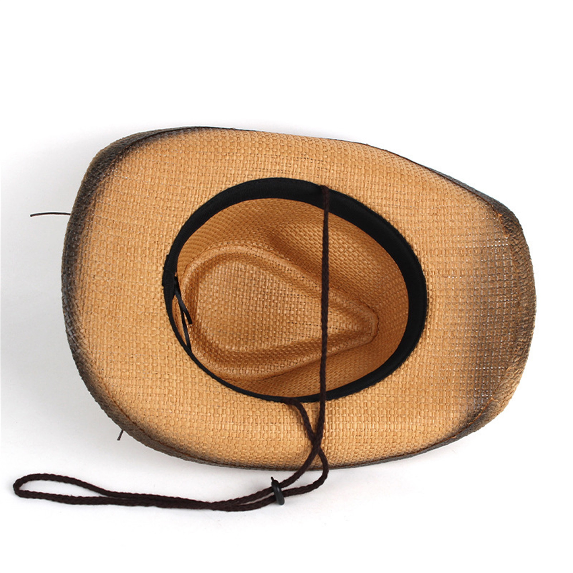 womens western cowboy straw like wide brim sun hat - Temu display picture 2