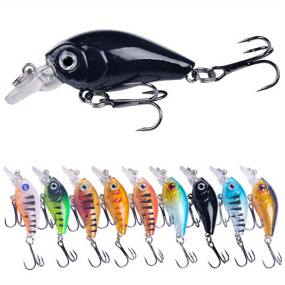 

9pcs Mini Crankbait Fishing Lures, 4.5cm/1.77in, 4g - Realistic Hard Baits For Freshwater & Saltwater Angling