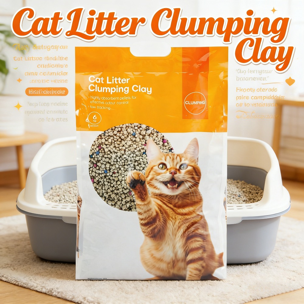 4 Pack ( 6kg) Easy Scoop Clay Cat Litter - Clumping Low Tracking Formula, Odor Eliminator Suitable for Multi-Cat Households, Long-Lasting Odour Control & Simple Daily Maintenance, Suitable for Litter Boxes