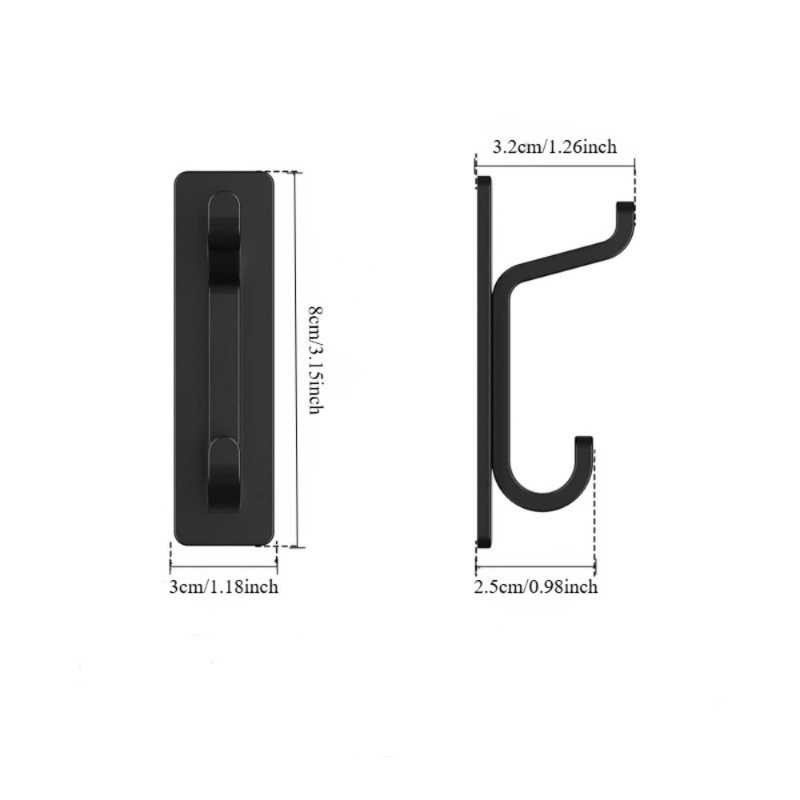 TEMU No-drill Hook With Strong Adhesive, Kitchen And Bathroom Adhesive Hook For Hanging Clothes Behind The Door, Multifunctional Adhesive Hook,