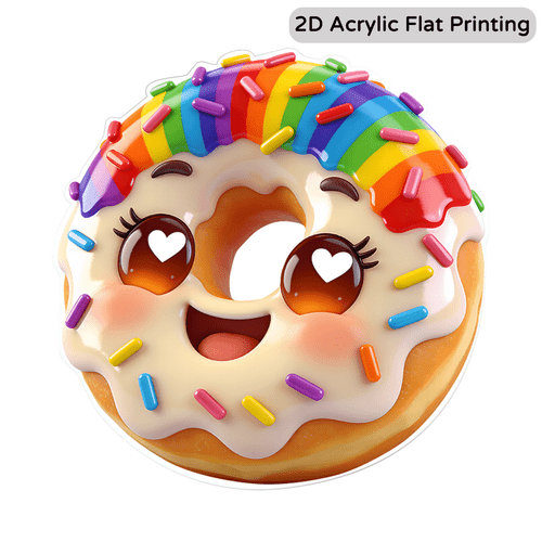1 cute donut fridge magnet fun gift for couples refrigerator and mailbox decoration decor vibrant cartoon design birthday and housewarming gift 8cm acrylic kitchen decoration spring decor 2d flat print 2d flat
