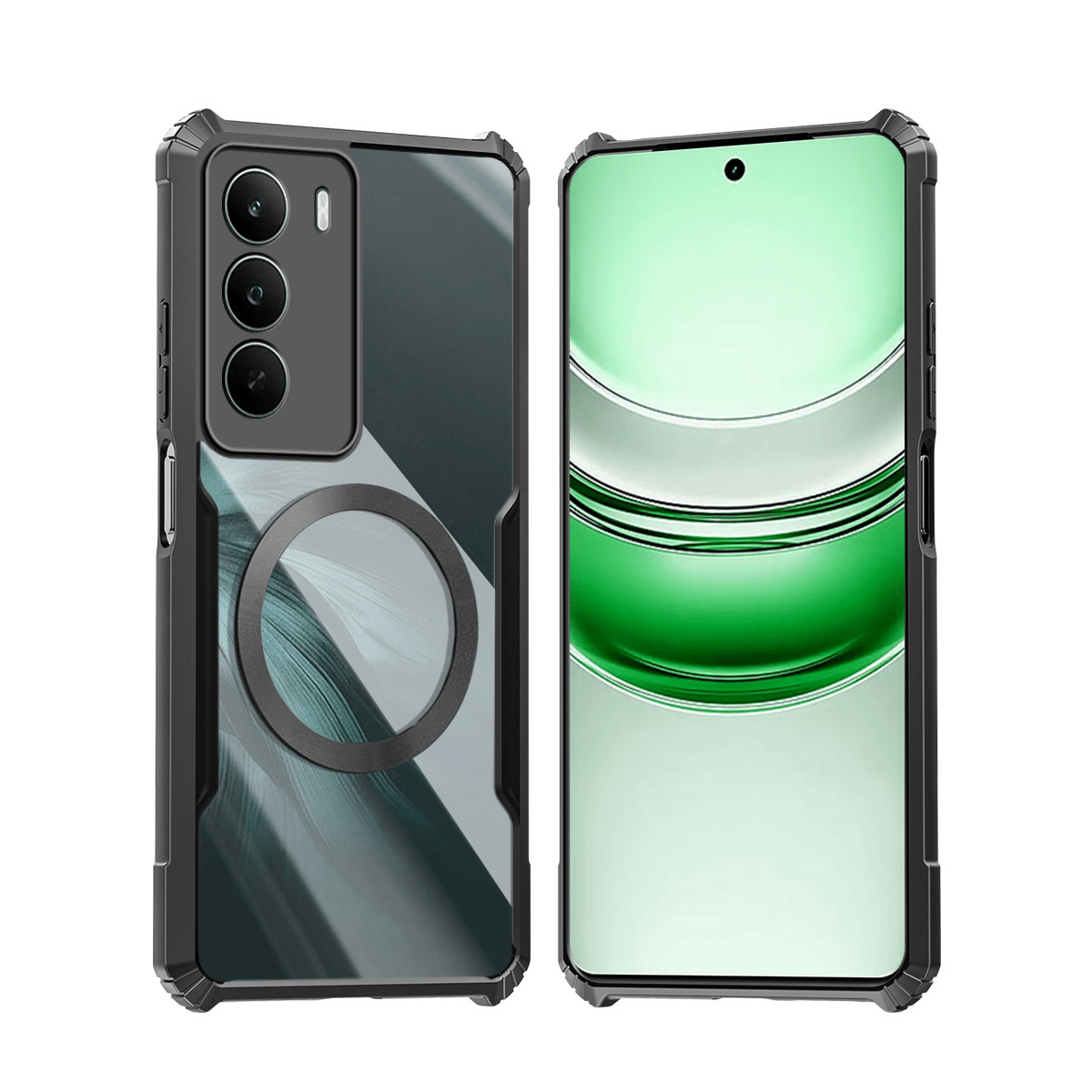 TEMU Phone Case - Compatible With Realme C71 4g Phone Cases Magnetic Casing Shockproof Soft Cover Acrylic Transparent Back Camera Protection Shell