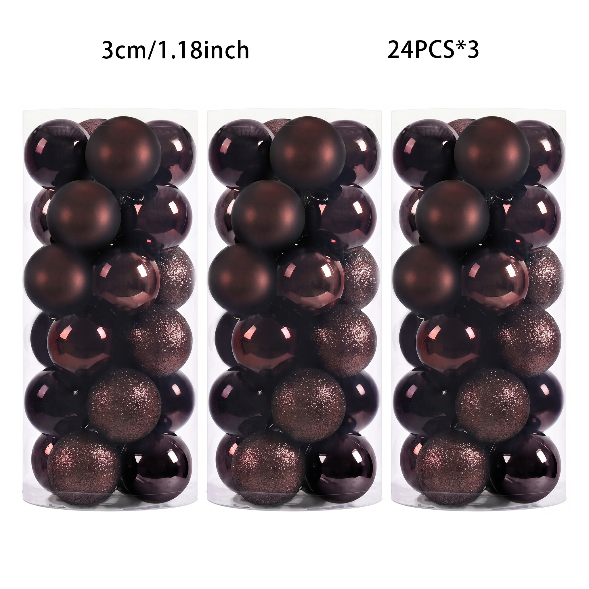 TEMU 72pcs Mini Christmas Ornament Set, Christmas Tree Decorative Hanging Ornaments, Suitable For Mini Desktop Christmas Trees, Wreaths, Vines, Gift