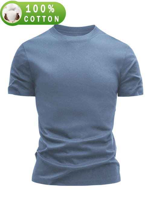 item picture mens 100 t shirt summer short sleeve round neck top casual versatile breathable base layer easy design showcasing taste and