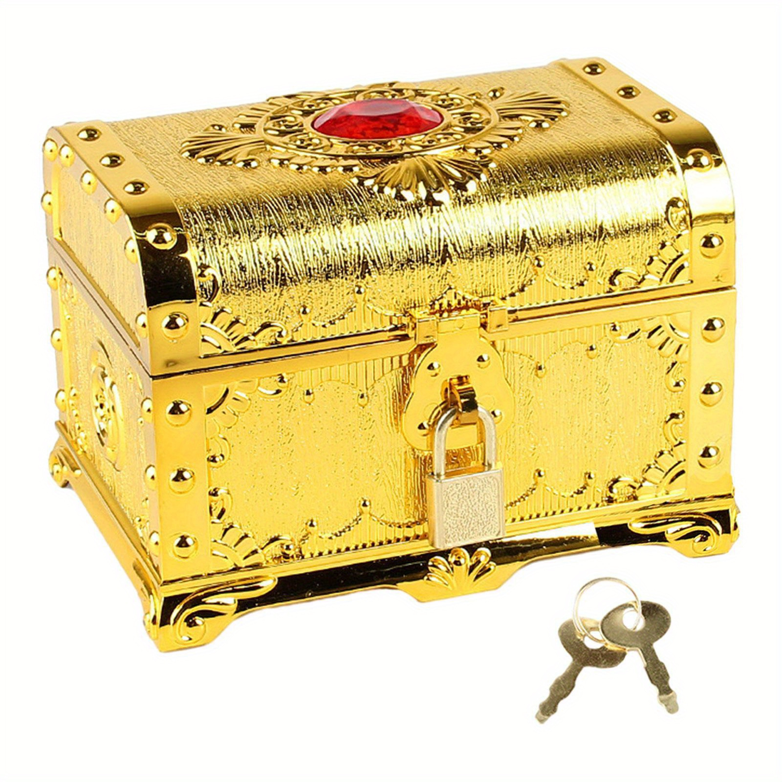 Image of Vintage - Decorative Gift Box With Lock, Storage Box For S And S, Jewelry Box, Jewelry Chests