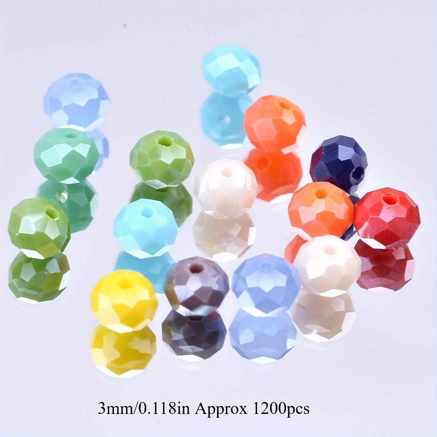 TEMU 1200/1200/870/650pcs Colored Inlaid Glass Beads With Circular Surface Scattered Beads For Jewelry Making Diy Bracelets Necklace Accessories
