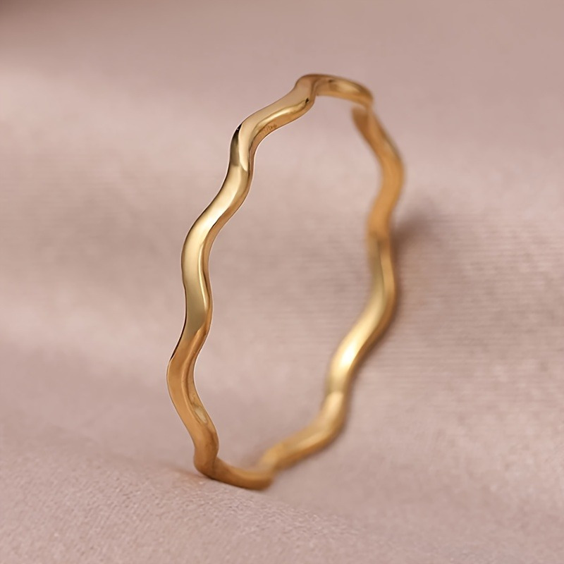 1pc Women's Minimalist Ring - White Golden Plated Stackable Delicate Band For Everyday & Party Jewelry, Valentine's Day Gift, Versatile Accessory, Bling Accessories, Versatile Jewelry, Fine