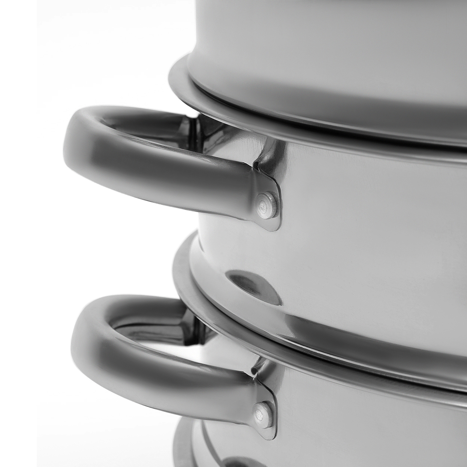 Namasyo 1*5-tier Stainless Steel Steamer 304 Stainless Steel, Glass Silver Round Loading-bearing Capacity ( Each Tier): 33. 06lbs For Cooking Hot Pots, Rice, Soup
