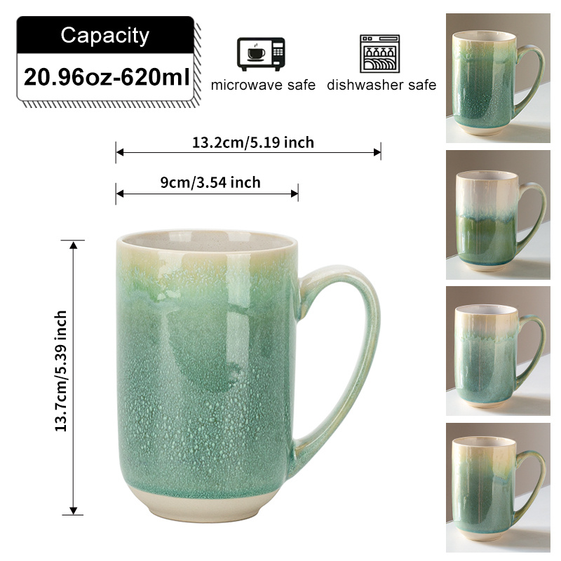 TEMU 1 Large-capacity Ceramic Mug, Creative High-end Cup, Water Glass, Milk Cup, Tea Cup, Coffee Cup, Beer Mug, Gift For , 20.96oz/620ml