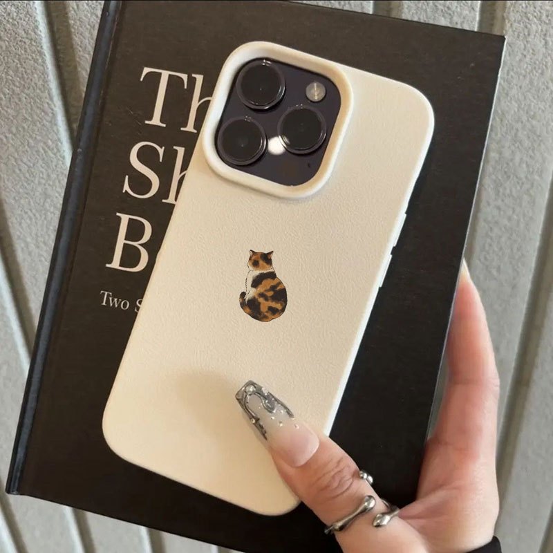 Ovitek za telefon: Ročno poslikana silhueta triokega mačka, primeren za iPhone 17 Pro Max, iPhone 16 Pro Max, 14, 15 Plus, 15, 13 Pro, 12, 11.