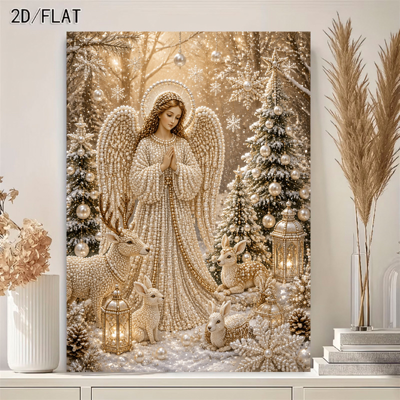 TEMU New Arrival! Pearl Art Diamond Painting Kit, For On Christmas, Thanksgiving, And Halloween. Features A 2d Flat Design, Unframed, 2d Flat