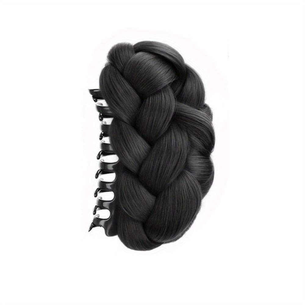TEMU Synthetic Twists Pill Head Bun Fashion Fried Dough Donut Flower Bun Head Wig Grab Clip Hairpiece Wig Bag Female