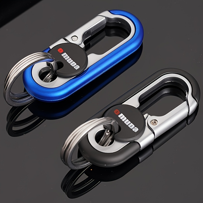 TEMU 2pcs Alloy And Stainless Keychain With Multi-functional Pendant Chain - Heavy-duty Keychain, Suitable For Keys, Id Cards, Card Holders,