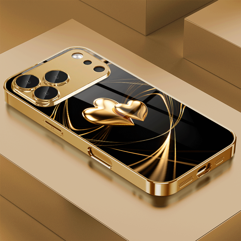 TEMU Phone Case: With Elegant Swirl Background, Trendy, Fashionable, And Beautiful Pattern Electroplated Glass Phone Case. Suitable For Iphone 17/17