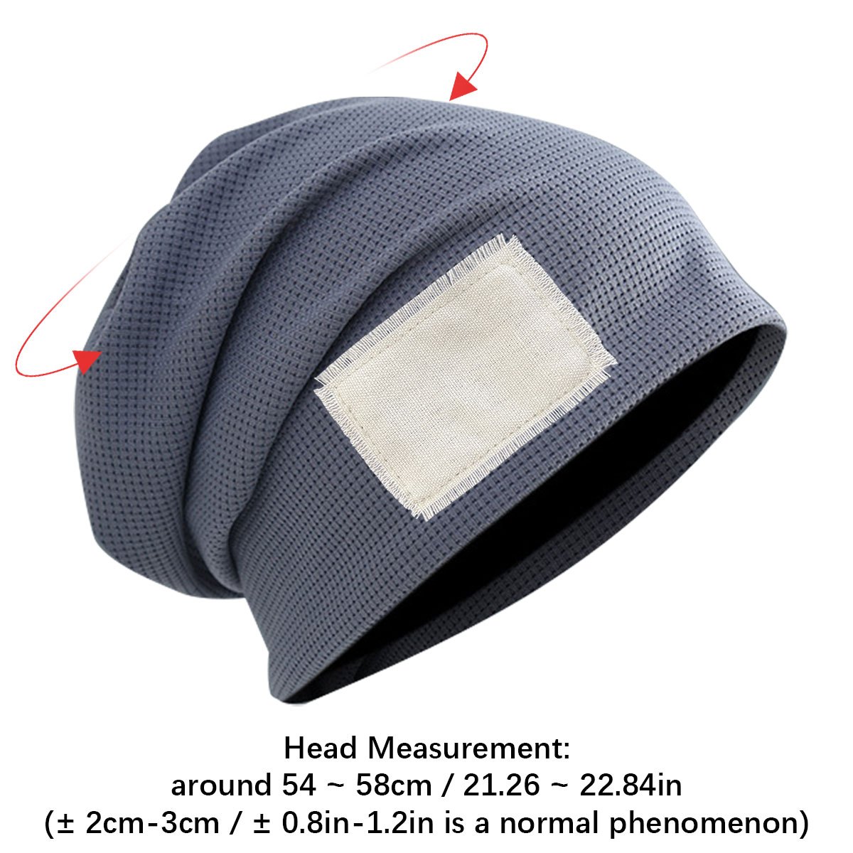 Vintage Ski-* Snowmobile Graphic Waffle- Beanie Lightweight Unisex  Winter Hat with Switch Closure, Machine Washable Polyester for Men