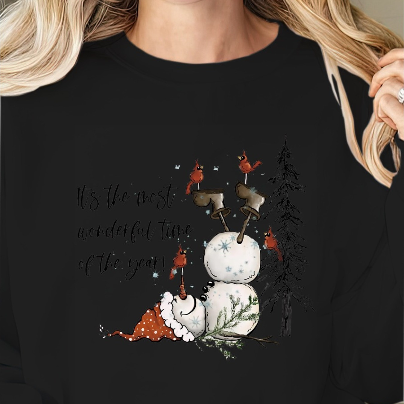 

Women's - Sweatshirt Snowman - Long Sleeve For Fall/