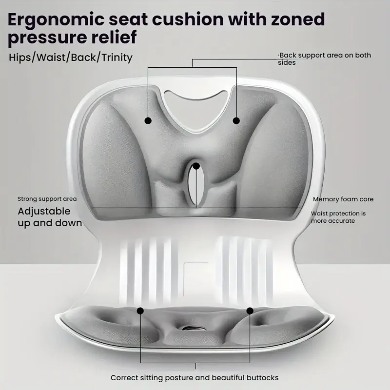 1 pack adjustable lumbar support pad ergonomic contoured design for spine durable pp material fits all chairs perfect gift for valentine s day mother s day Product details 1