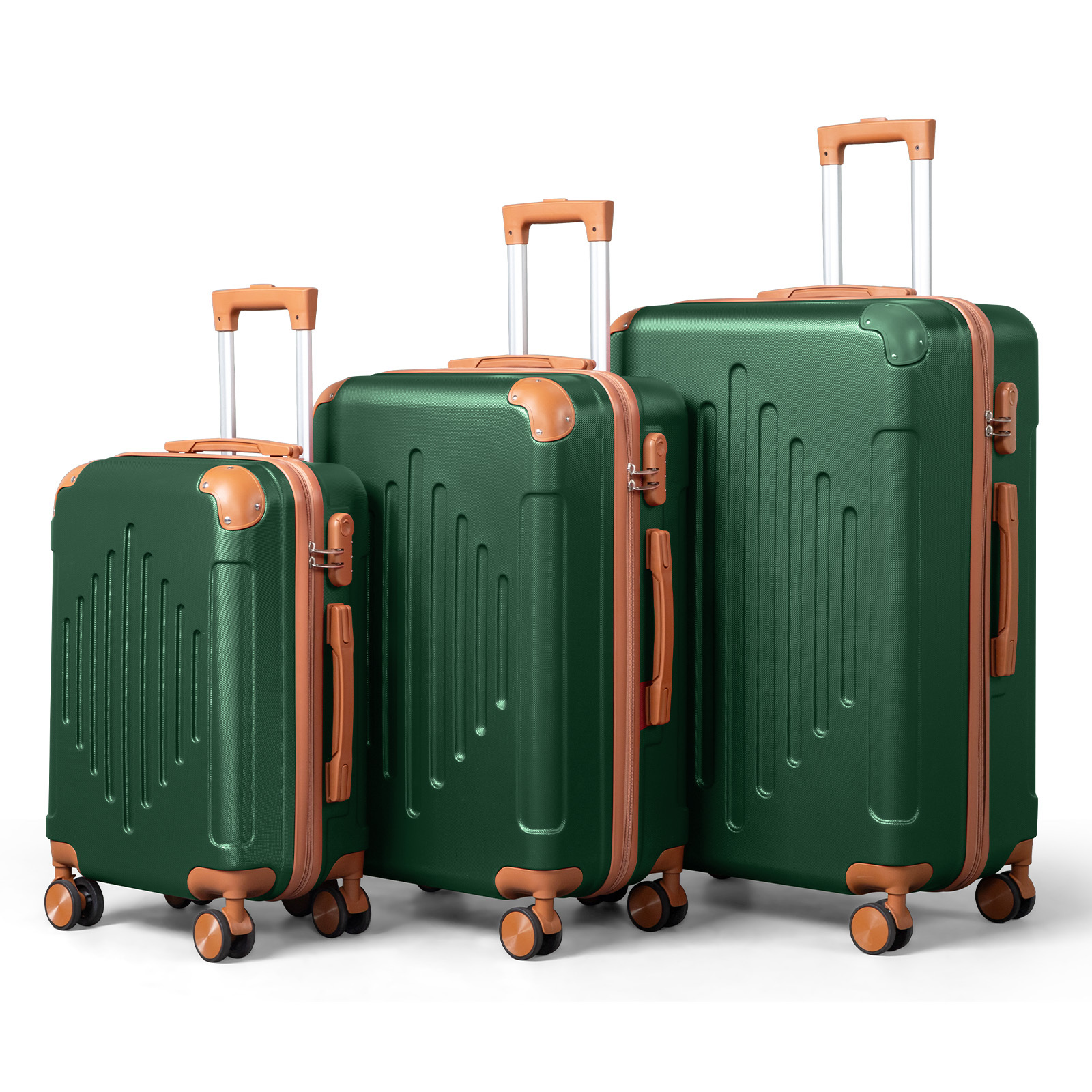 3pcs Hard Shell ABS Suitcase Set with Spinner Wheels