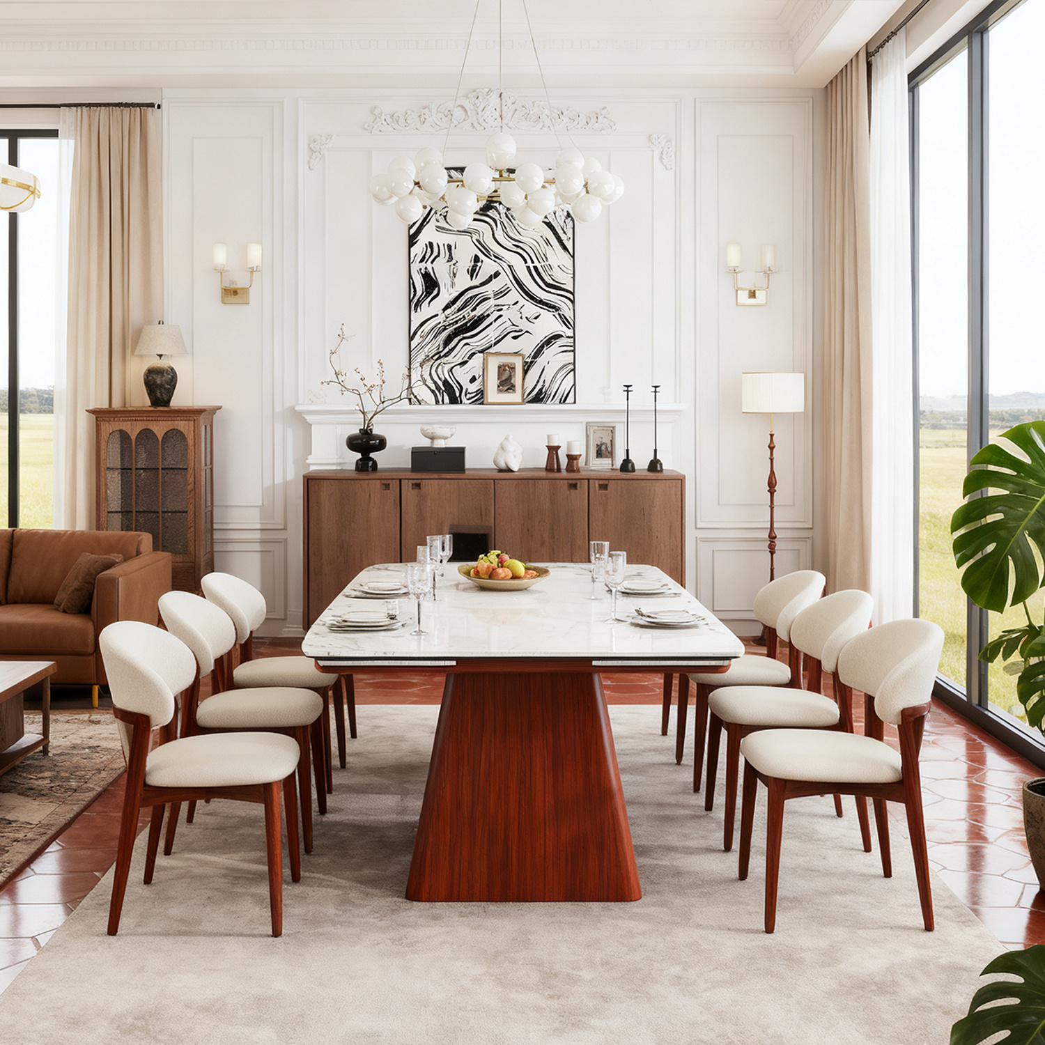 extendable modern dining table sintered stone top expandable - Temu