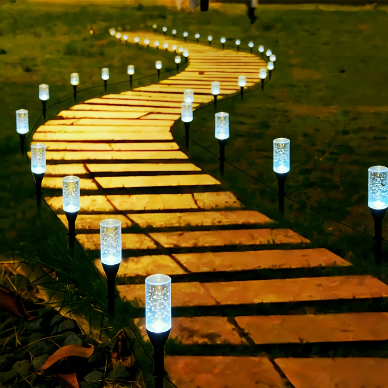 TEMU 20pcs Solar Pathway Lights, Garden Stake Lights, Ip54 Patio Light, Led Solar Garden Lights, Waterproof Outdoor Landscape Lighting For Yard,