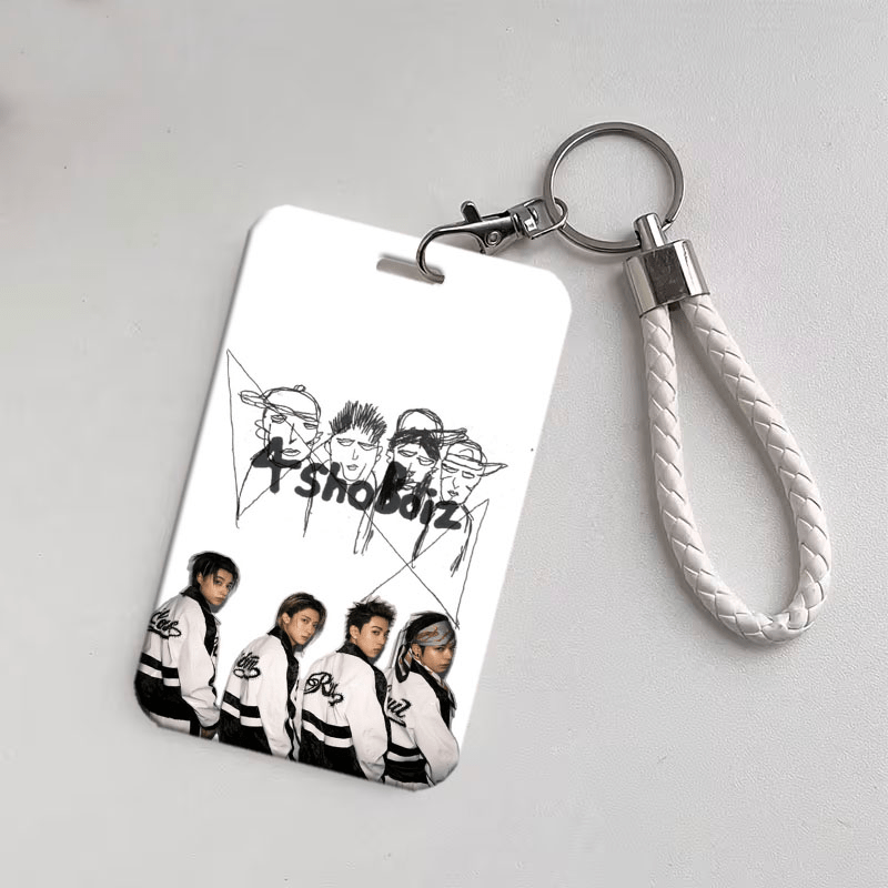 TEMU Porte-carte d'identité K-pop LNGSHOT 2D avec lanière - Étui en plastique détachable, adapté aux cartes de crédit/cartes de transport/cartes