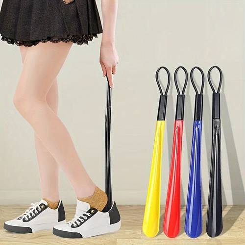 item picture 1 piece of extra long flexible plastic shoe horn suitable for wearing shoes in colors shoe lifter and spoon shaped shoe accessory